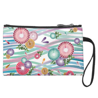 Japanischer VolksmusterWristlet Velour Wristlet Geldbörse