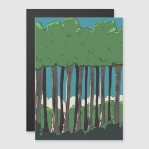 Japanischer Wald Magnetkarte