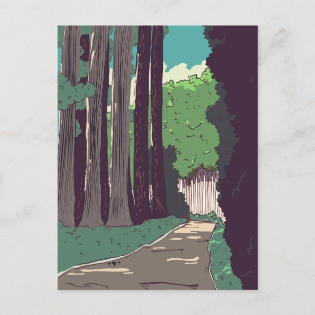 Japanischer Wald Postkarte (Vorderseite)