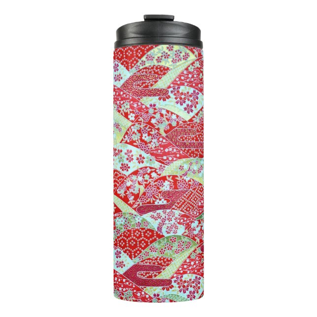 Japanischer Washingtoner Rote Flora Origami Yuzen  Thermosbecher (Vorderseite)