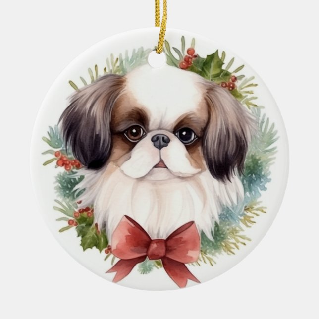 Japanischer Weihnachtsmann Weihnachtsmann Keramik Ornament (Vorne)