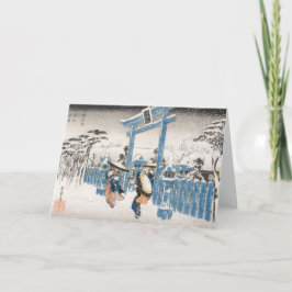 Japanischer Weihnachtsschnee Feiertagskarte