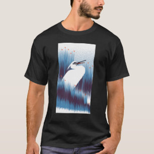Japanischer Weißer Heron Bird Nature Lake Asian Ar T-Shirt
