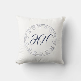 Japanischer Wellenring und Monogramm Kissen