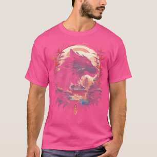 Japanischer Wolf Anime Mythische Kreatur Geist Man T-Shirt