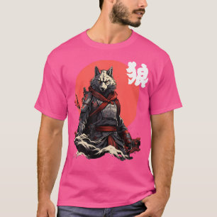 Japanischer Wolf Ninja Japanischer Charakter Coole T-Shirt