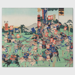 JAPANISCHER WOODBLOCK DRUCK DES BATTLE WRAPPING PA GESCHENKPAPIER