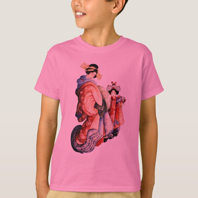 Japanischer woodblock Druck T-Shirt (Vorderseite)