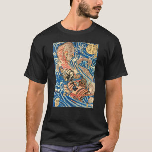Japanischer Zauberer, der einen Sturmdrachen herau T-Shirt