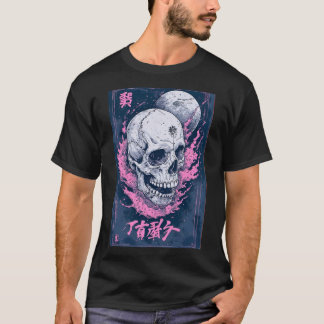 Japanisches Anime Emo Gothic Totenkopf Sensenmann  T-Shirt