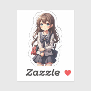 Japanisches Anime School Girl Aufkleber