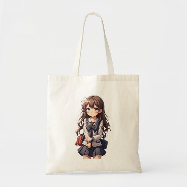 Japanisches Anime School Girl Tragetasche (Vorne)