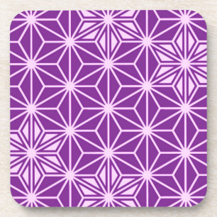 Japanisches Asanoha-Muster - Amethyst lila Untersetzer