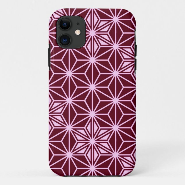 Japanisches Asanoha-Muster - Bordeaux Case-Mate iPhone Hülle (Rückseite)