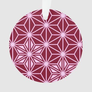 Japanisches Asanoha-Muster - Bordeaux Ornament