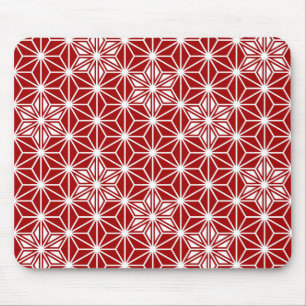 Japanisches Asanoha-Muster - dunkelrot Mousepad