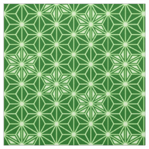 Japanisches Asanoha-Muster, Emerald und Lime Green Stoff