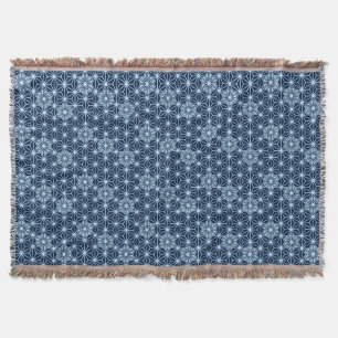 Japanisches Asanoha-Muster - Indidigo Blue Decke