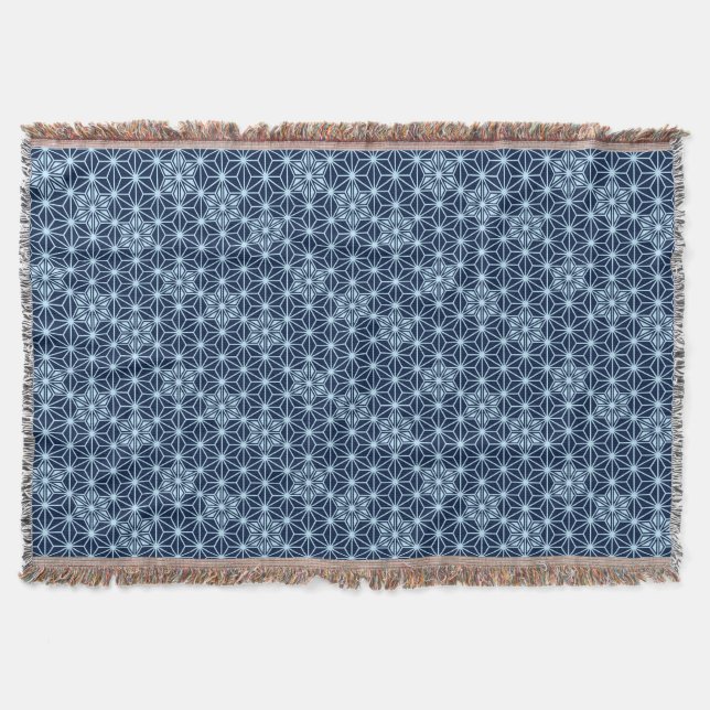Japanisches Asanoha-Muster, Indigoblau Decke (Vorderseite)
