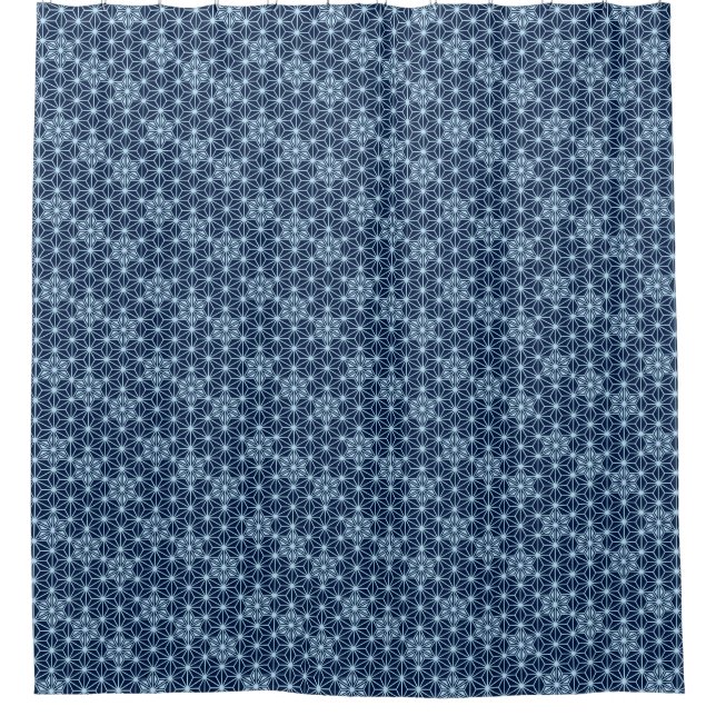 Japanisches Asanoha-Muster, Indizes und Light Blue Duschvorhang (Vorderseite)