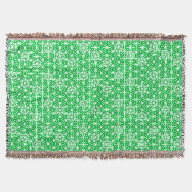 Japanisches Asanoha-Muster, Jade Green Decke (Vorderseite)