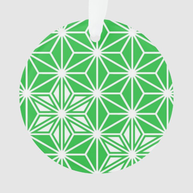 Japanisches Asanoha-Muster - Jadegrün Ornament (Vorderseite)