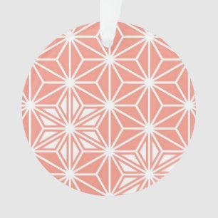 Japanisches Asanoha-Muster - Korallenrosa Ornament