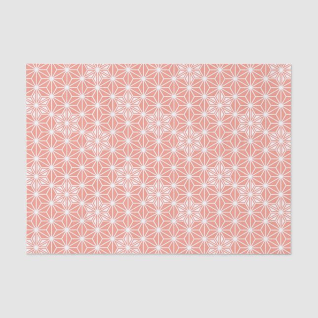 Japanisches Asanoha-Muster - Korallenrosa Seidenpapier (Vorderseite)