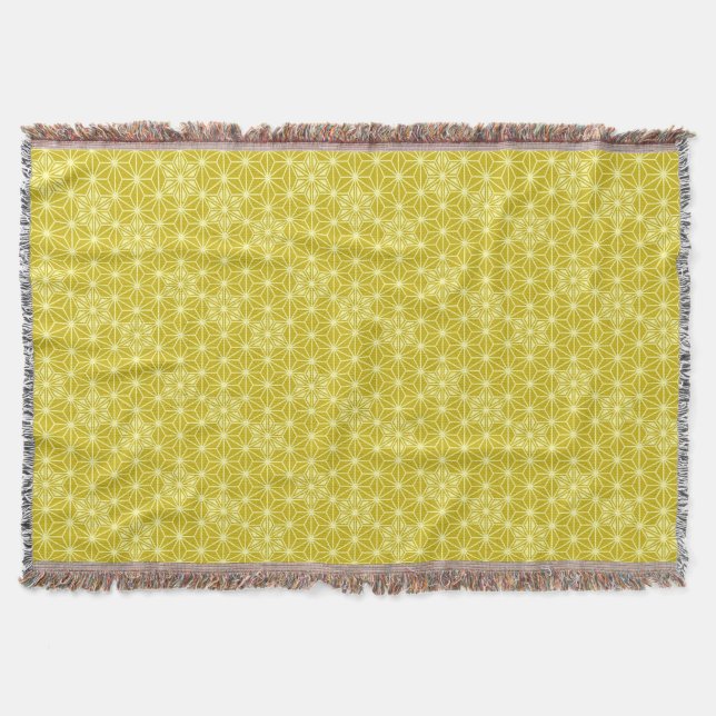 Japanisches Asanoha-Muster, Senf-Gold Decke (Vorderseite)