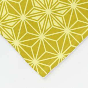 Japanisches Asanoha-Muster - Senfgold Fleecedecke