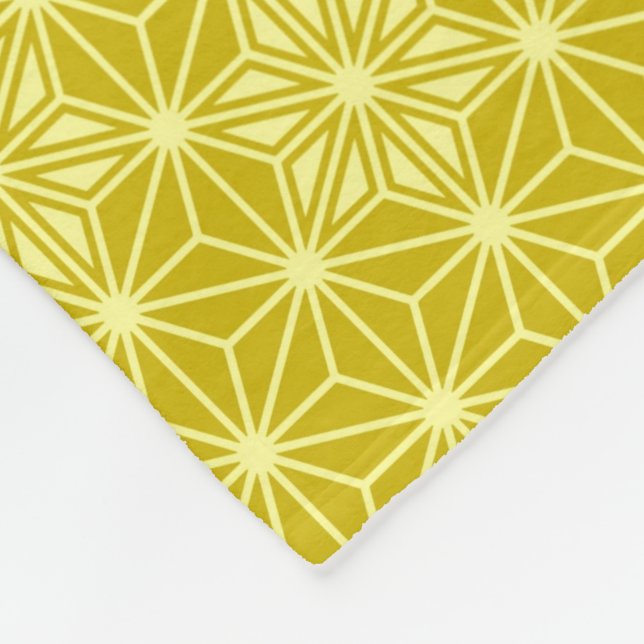 Japanisches Asanoha-Muster - Senfgold Fleecedecke (Ecke)