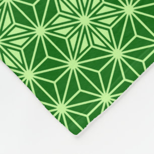Japanisches Asanoha-Muster, Smaragd und Linse Gree Fleecedecke