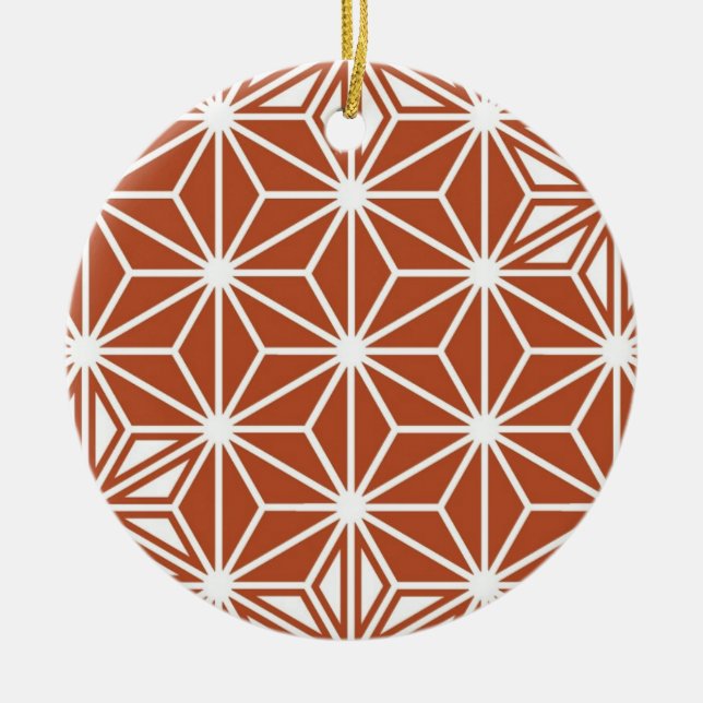 Japanisches Asanoha-Muster - Terrakotta Keramikornament (Vorne)