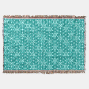 Japanisches Asanoha-Muster, Türkis und Aqua Decke
