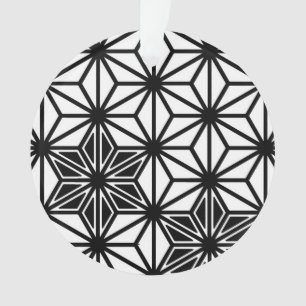 Japanisches Asanoha-Muster - weiß und schwarz Ornament