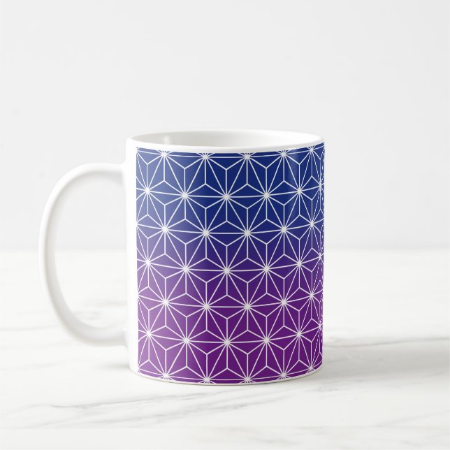 Japanisches Asanoha Traditionelles Print Blue & Li Kaffeetasse (Links)