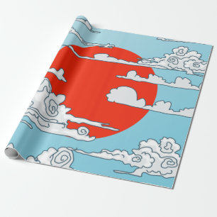 Japanisches aufsteigendes Sonnenkissen Geschenkpapier