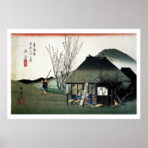 Japanisches Bauernhaus Ukiyo-e Poster