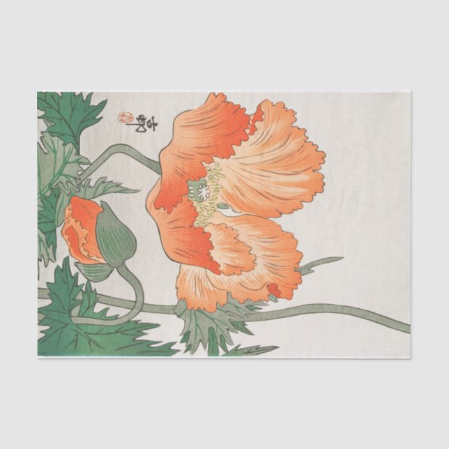 JAPANISCHES BLUMEN-DRUCK Seidenpapier (Vorderseite)