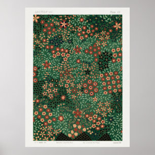 Japanisches Blumen-Printmuster aus Abschnitt VII T Poster