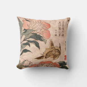 Japanisches Blumen-/Vogel Kissen