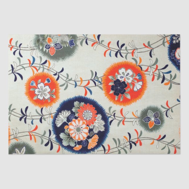 Japanisches Blumendesign Seidenpapier (Vorderseite)