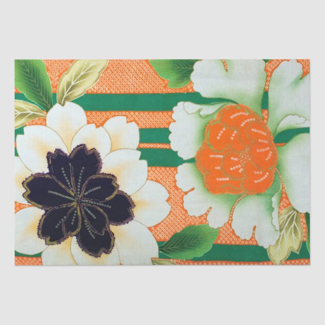 Japanisches Blumendesign Seidenpapier (Vorderseite)