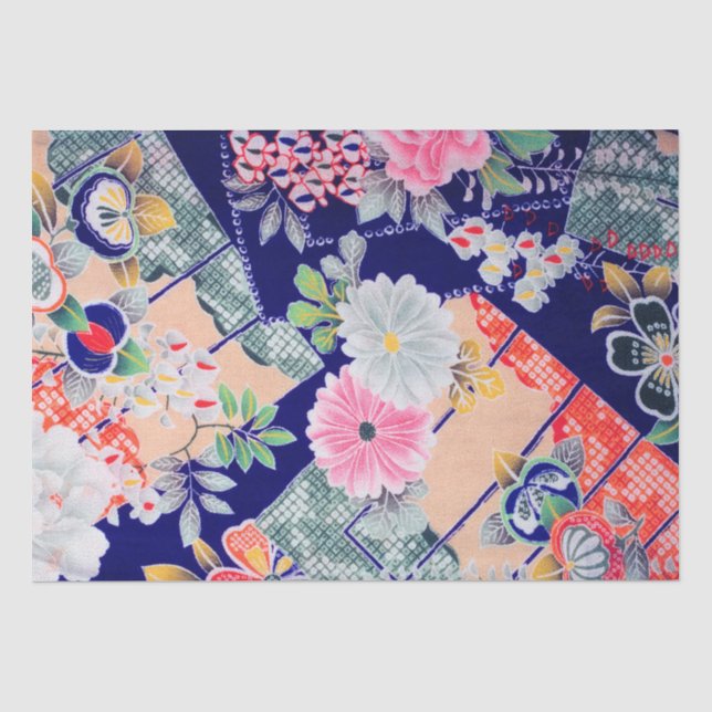 Japanisches Blumendesign Seidenpapier (Vorderseite)