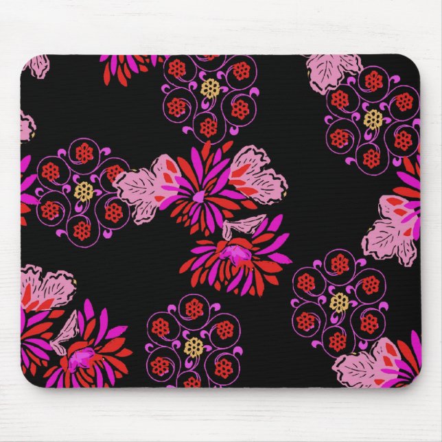 japanisches Blumenmuster Mousepad (Vorne)