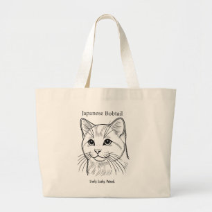 Japanisches Bobtail Portrait Jumbo Stoffbeutel