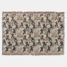 Japanisches Chiyogami Ninja Pattern Throw Blanket