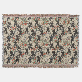 Japanisches Chiyogami Ninja Pattern Throw Blanket Decke