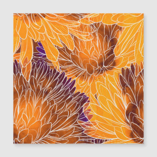 Japanisches Chrysanthemum: Aquarellfarbenes Nahtlo Magnetkarte