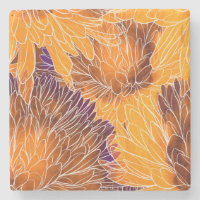 Japanisches Chrysanthemum: Aquarellfarbenes Nahtlo
